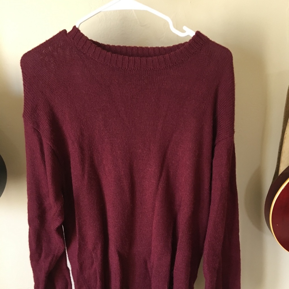 Maroon 100% Genuine Alpaca Fur Sweater